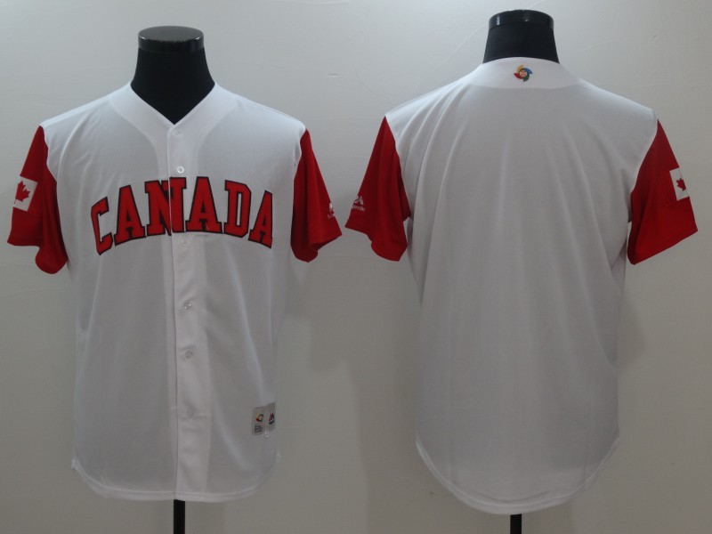 Men Canada Baseball Majestic White 2017 World Baseball Classic Replica Team Jersey